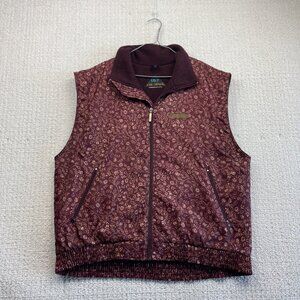 VTG Louis Garneau Polar Fleece Soft Shell Vest Red Trippy Floral AOP Men Read